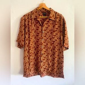 Reunion Camp Collar Silk Short Sleeve Button Down